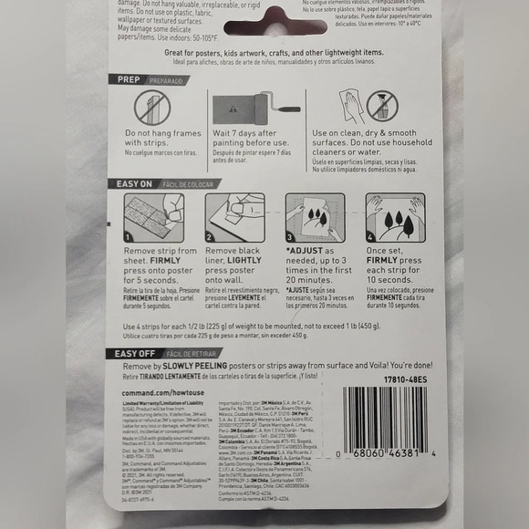 2 PK BUNDLE 3M COMMAND ADJUSTABLE POSTER STRIPS. 48 PER PK X 2 PKS= 96 STRIPS - Picture 2 of 3